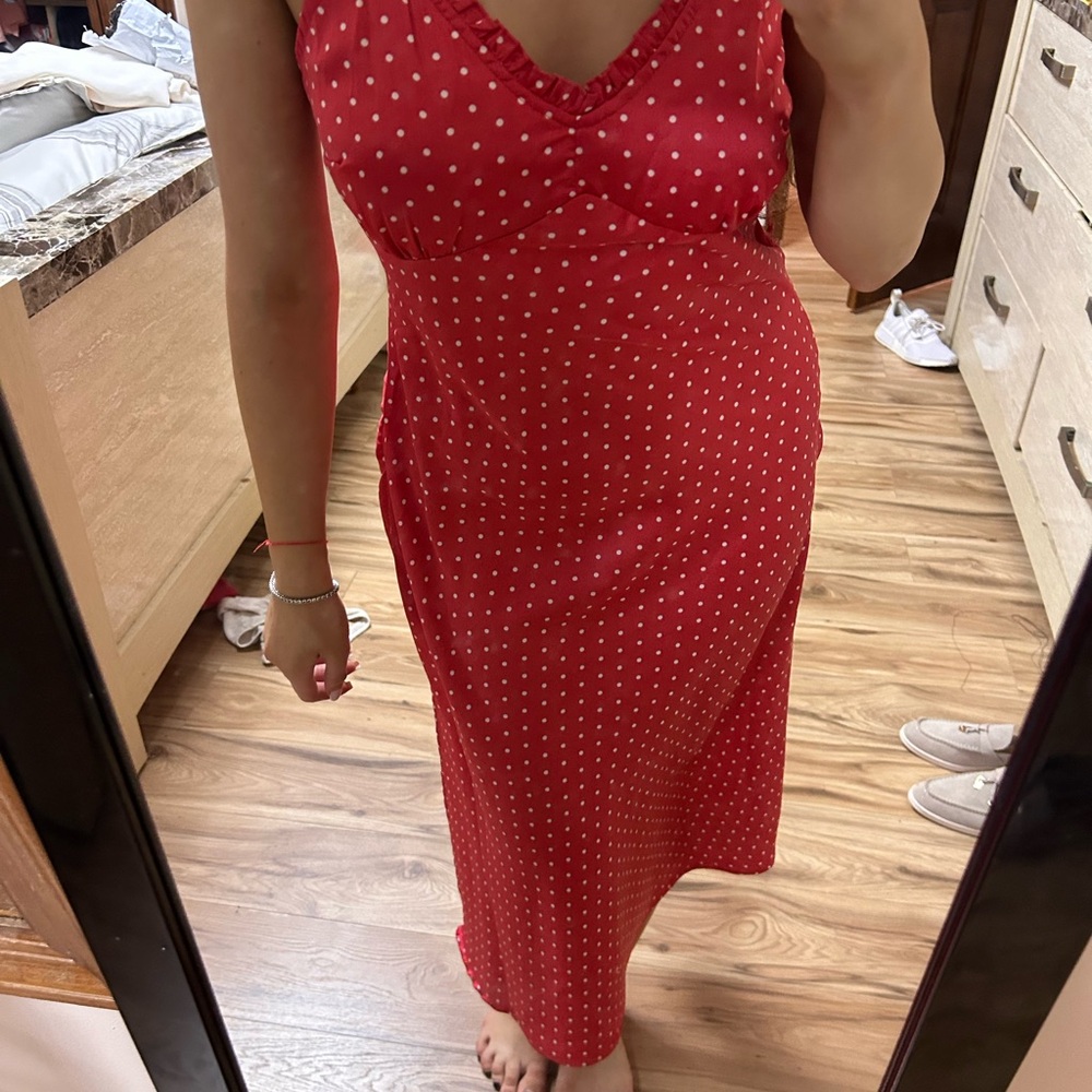 T.J.Maxx Red Sleeveless V-Neck Sundress